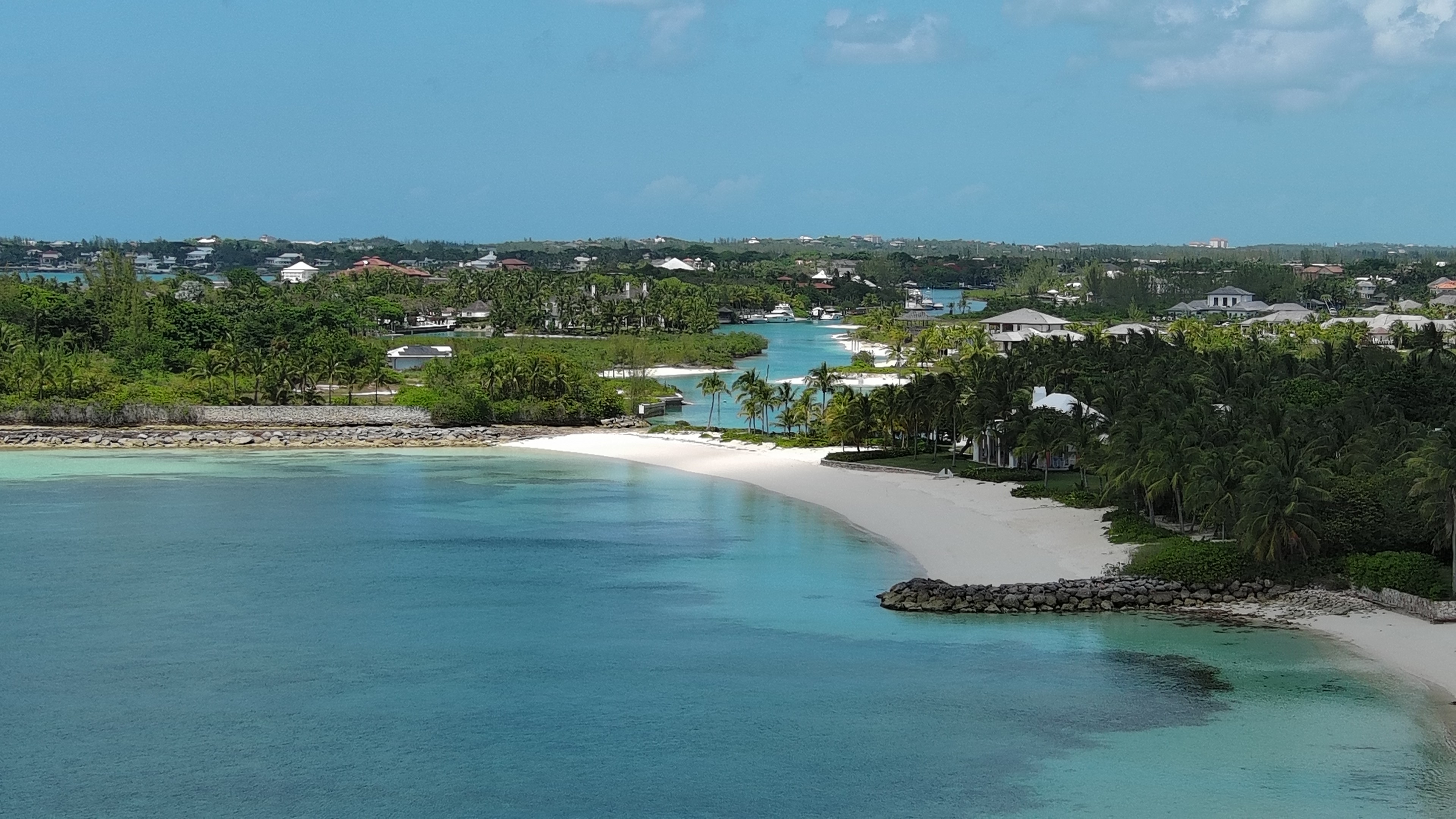 Aerial View of luxury community Old Fort Bay Nassau, Bahamas